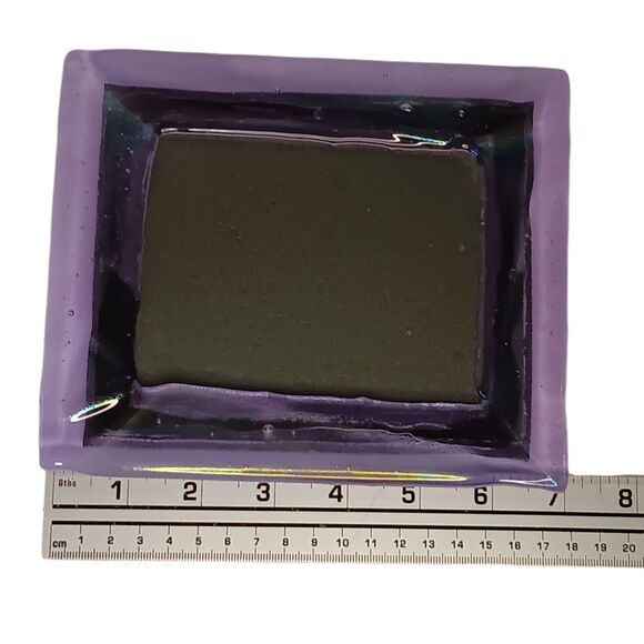 Purple Two Toned Art Glass Picture Frame Handmade Signed O'Shea 6"x7 Photo 3.5x5 - Picture 9 of 13